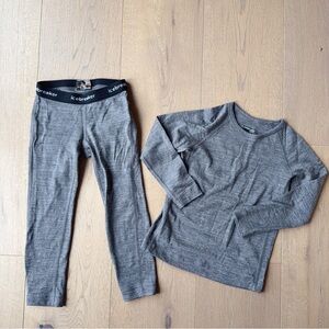 Icebreaker Merino 200 Kids Base Layer Set - Gritstone Heather